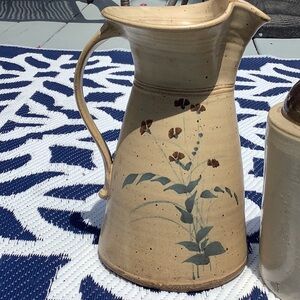 Unique Antique pitcher floral rustic design